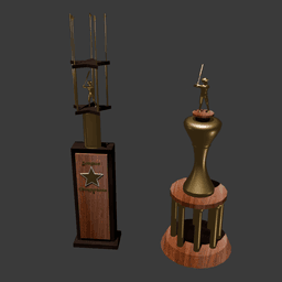 Baseball Trophy Set 3d model