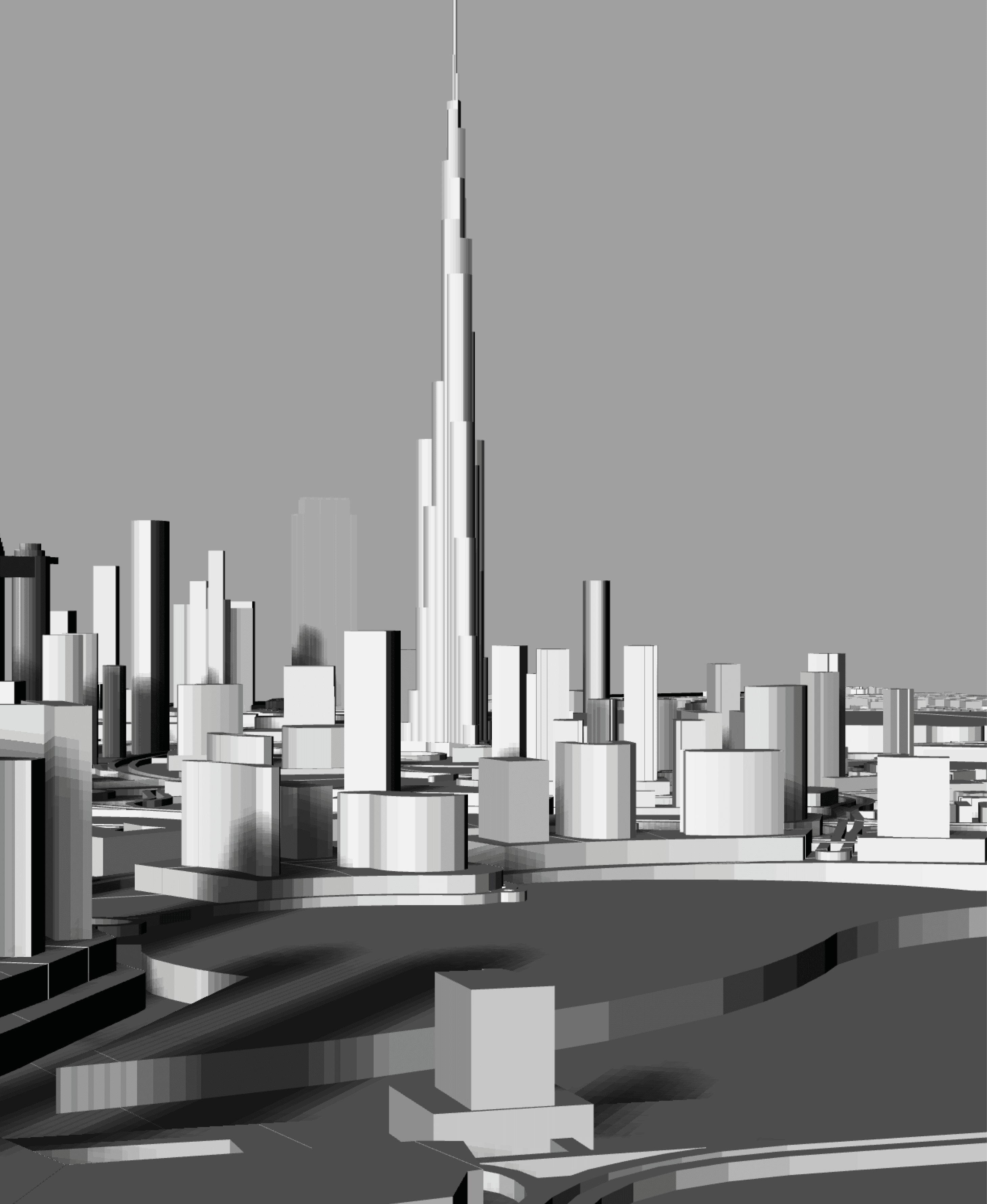 DUBAI, Skyline 3d map 3d model
