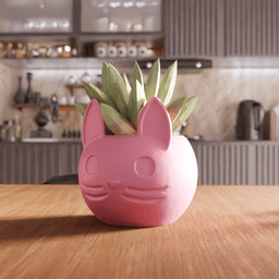 Cute Cat Succulent Planter 3d model