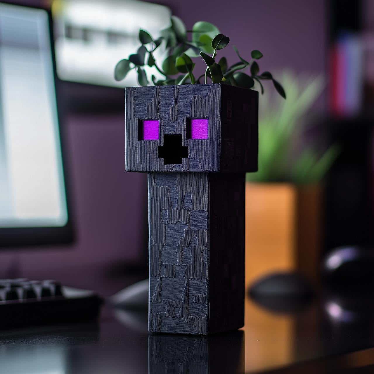 Enderman-Creeper-Inspired Minecraft Desktop Figurine 3d model