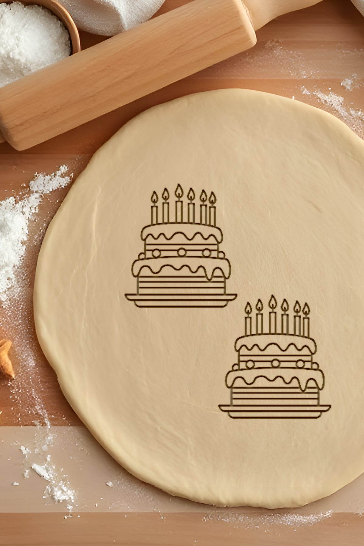 Birthday Cake Cookie Cutter, Biscuit Cutter 3d model