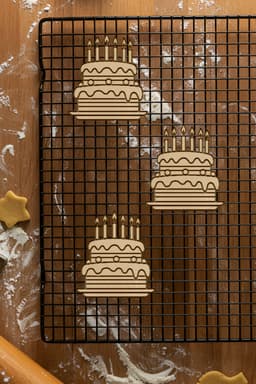 Birthday Cake Cookie Cutter, Biscuit Cutter 3d model