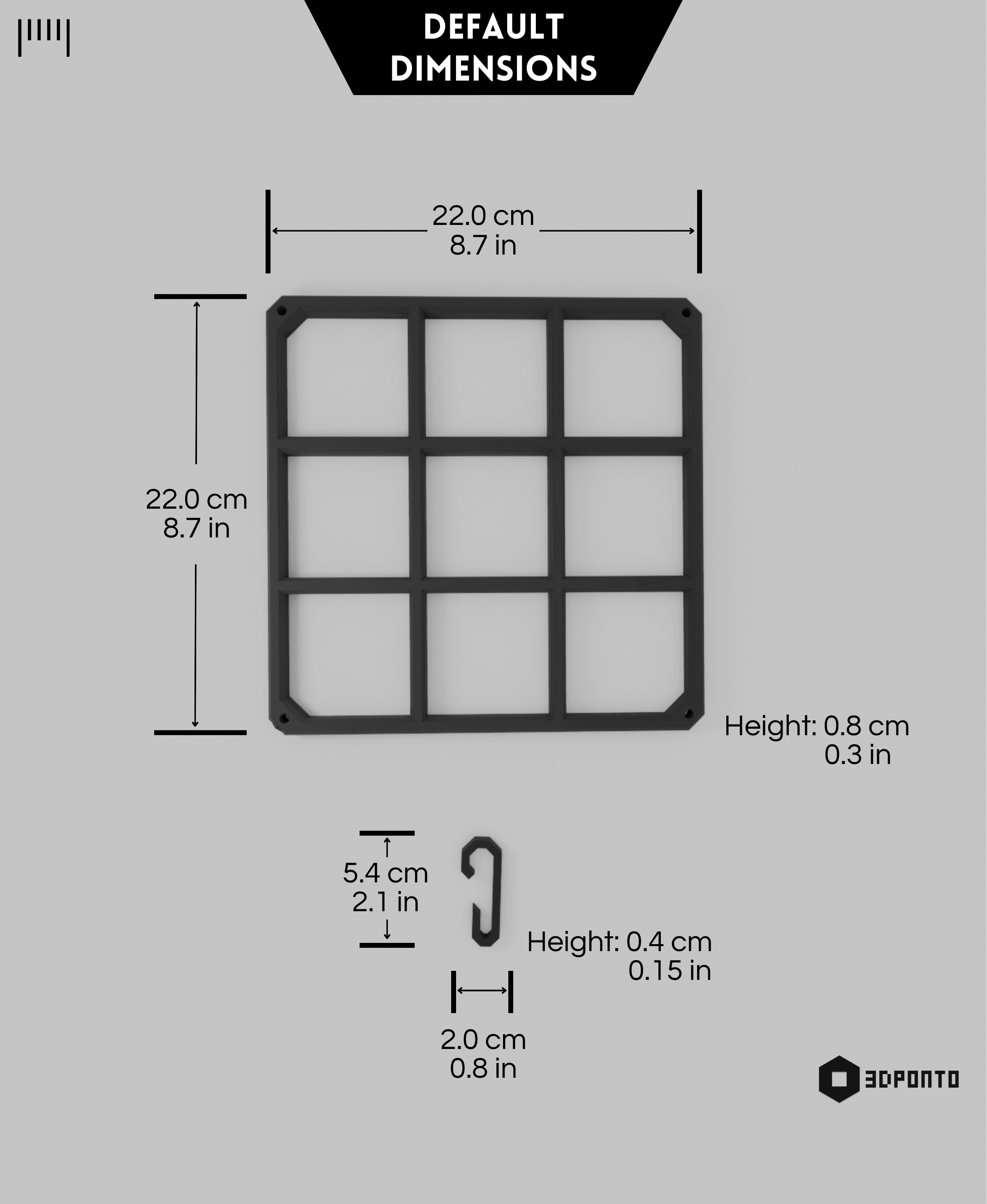 Grid Hanger and Hooks 3d model