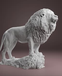 Realistic Majestic Lion Growling 3D print model 3d model