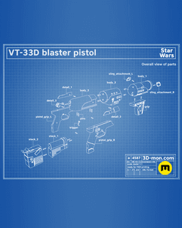 VT-33D Blaster Pistol - Star Wars 3d model