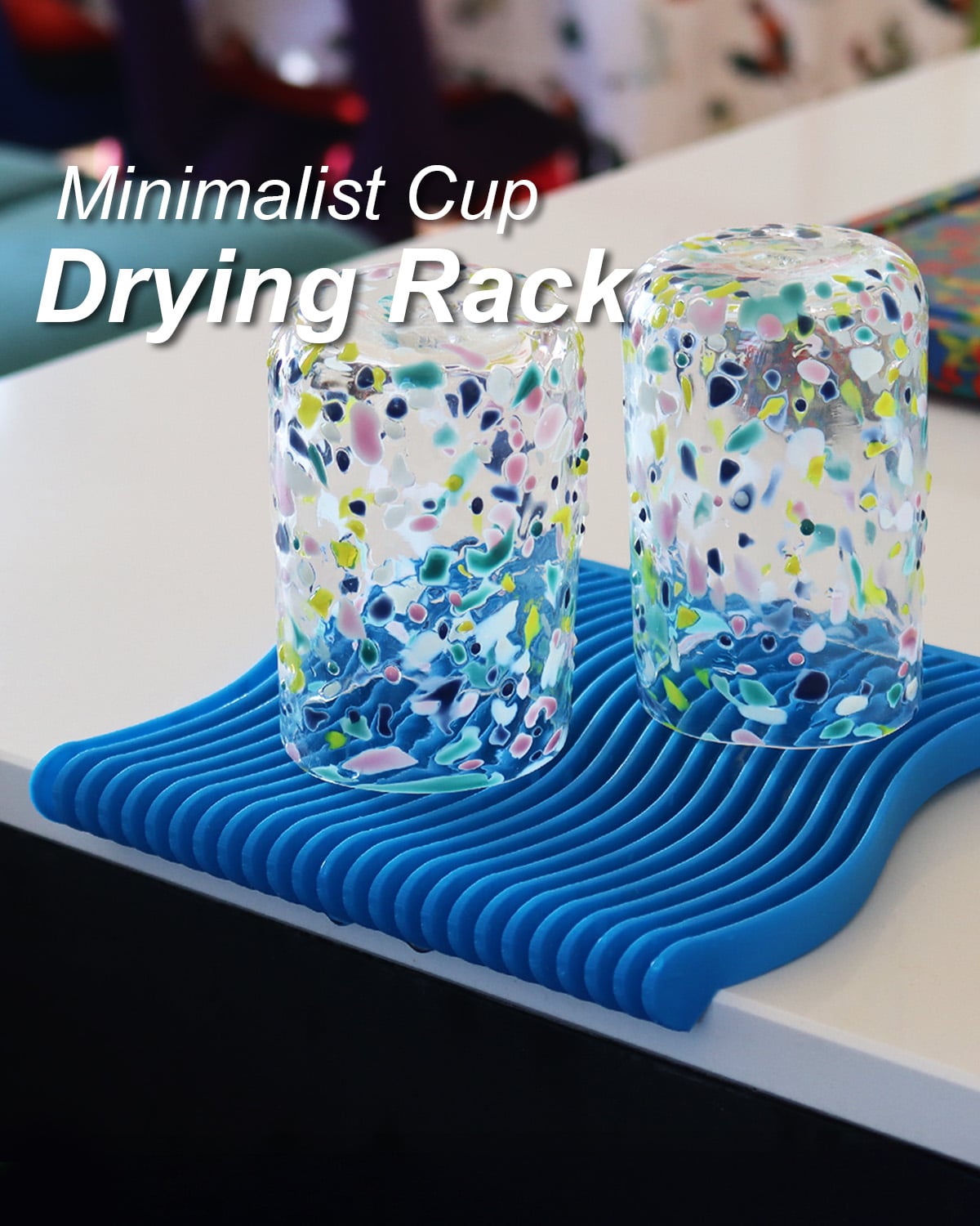 Minimalist Wave Cup Drying Rack 3d model