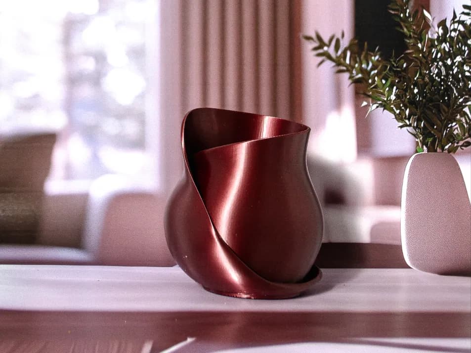 Christmas Ribbon Vase for Festive Home Decor 3d model