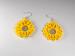 String Sunflower Earrings 3d model