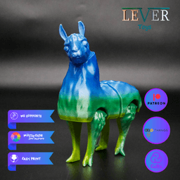 CUTE LLAMA (ARTICULATED) PRINT-IN-PLACE LEVER TOYS 3d model
