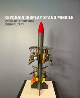 Keychain Display Stand — Missile 3d model