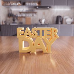 Happy Easter Day Typographic Sign - Spring Home Decor 3d model