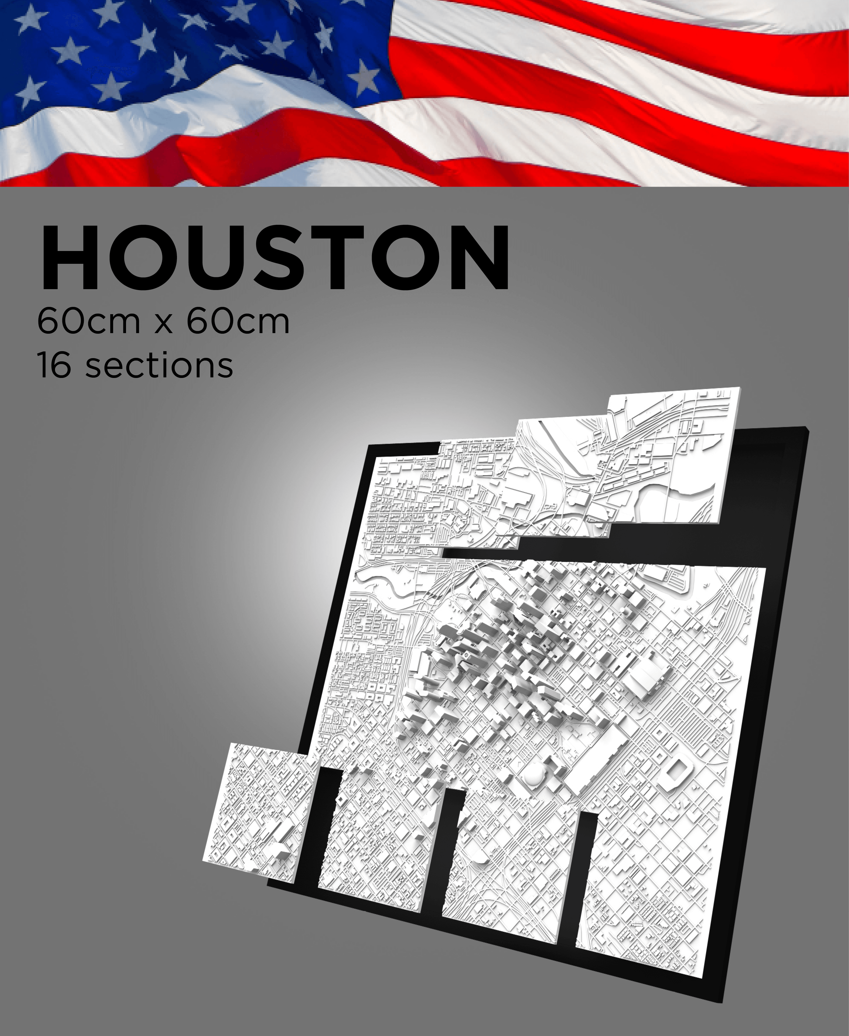HOUSTON, Skyline 3D map 3d model