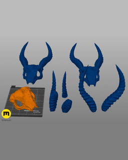 Shaman Skull with Horns 3d model