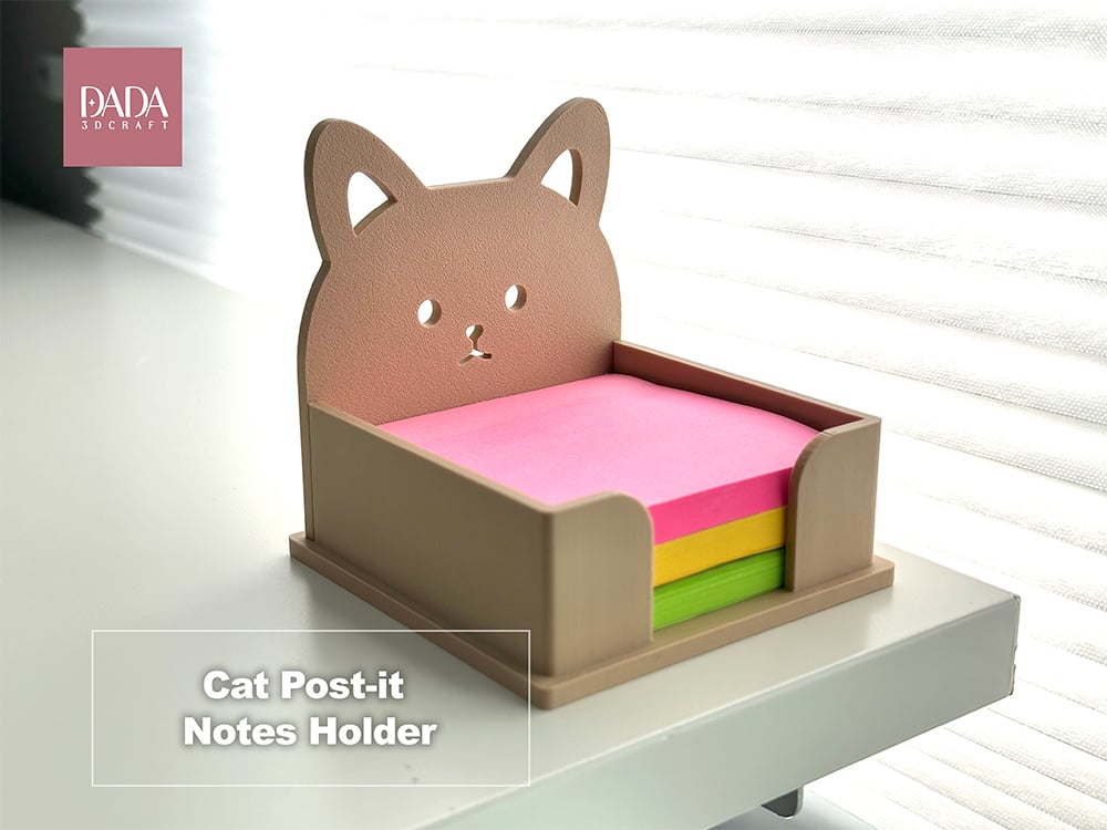 Cat Post-it Notes Holder 3d model