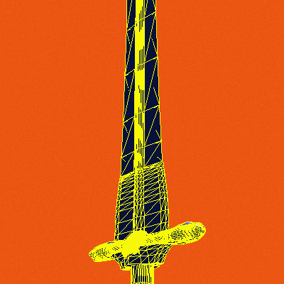 Holy Deadly Sword Of Crom Low Poly 3D Model 3d model