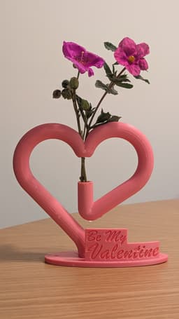 Single Flower Heart Vase 3d model
