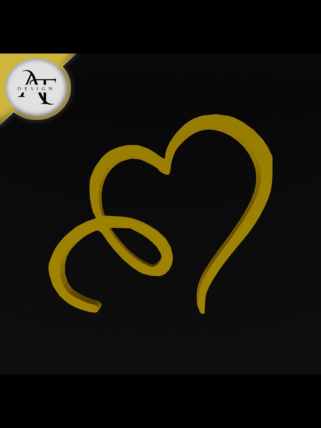 Simple Heart Symbol - 2D Art 3d model
