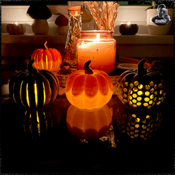 Pumpkin Tealights 3d model