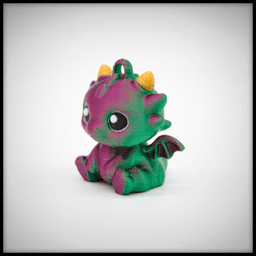 Cute Baby Dragon Keychain 3d model