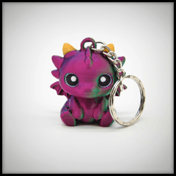 Cute Baby Dragon Keychain 3d model