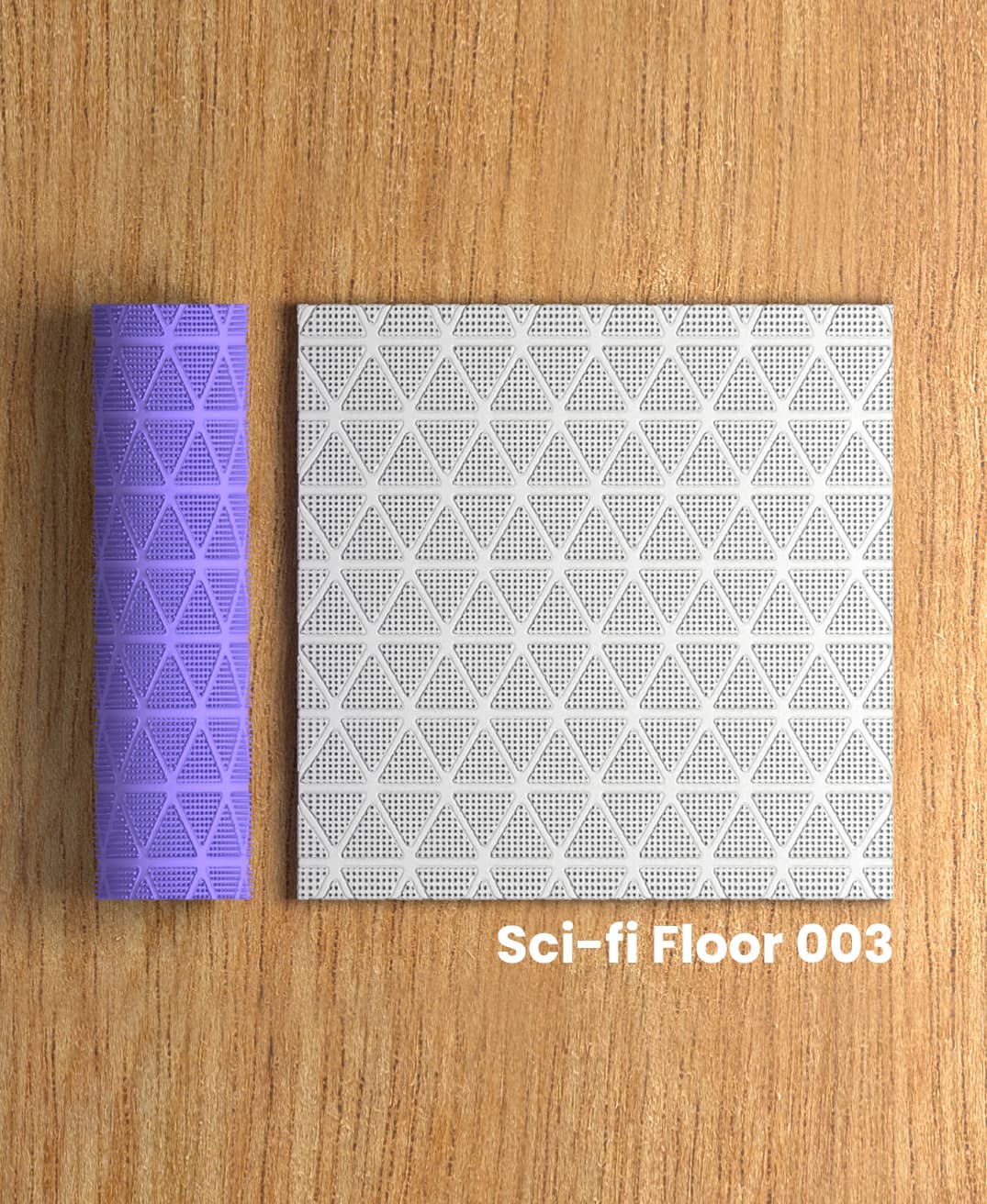 Collection Atomic-Tangerine | Sci-fi Floor 003 | Polymer Clay Seamless Texture Roller 3d model
