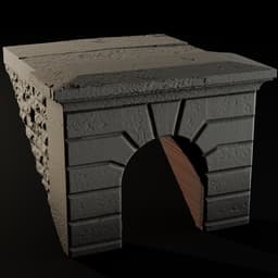 Century-Old Ashlar Tunnel Portal | Trackside Infrastructure | HO/O Scale 3d model