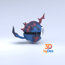 Samurott Hisuian Pokeball 3d model