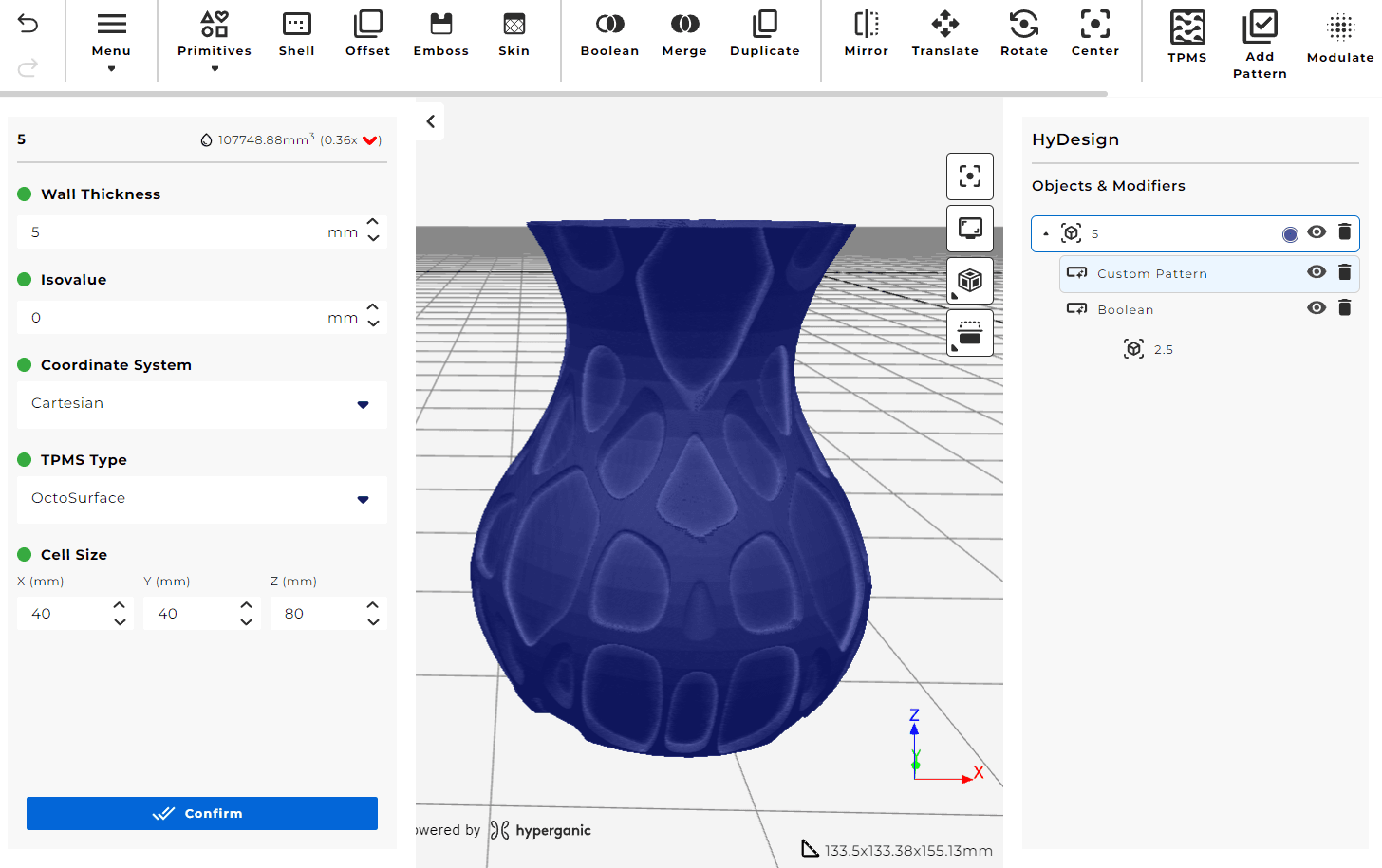 Octo Pattern TPMS Lattice Vase 3d model