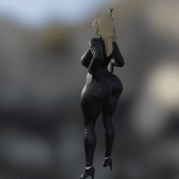 Russian Spy Woman with AK47 v2 3d model