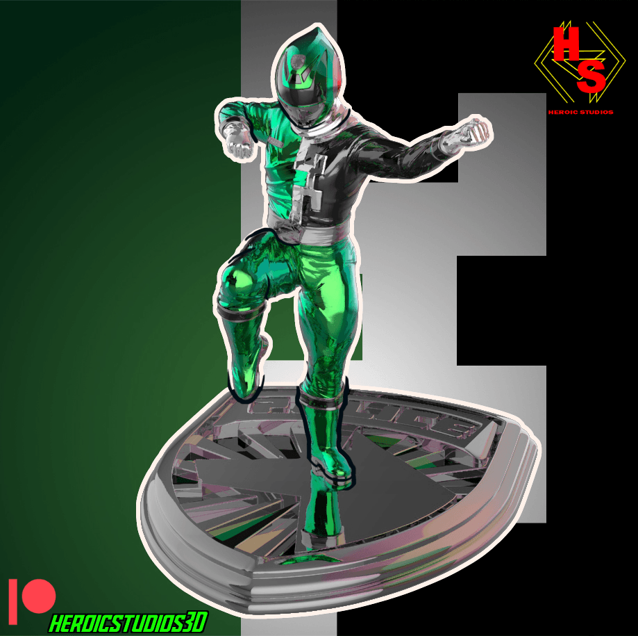 Green SPD Ranger Statue 3d model