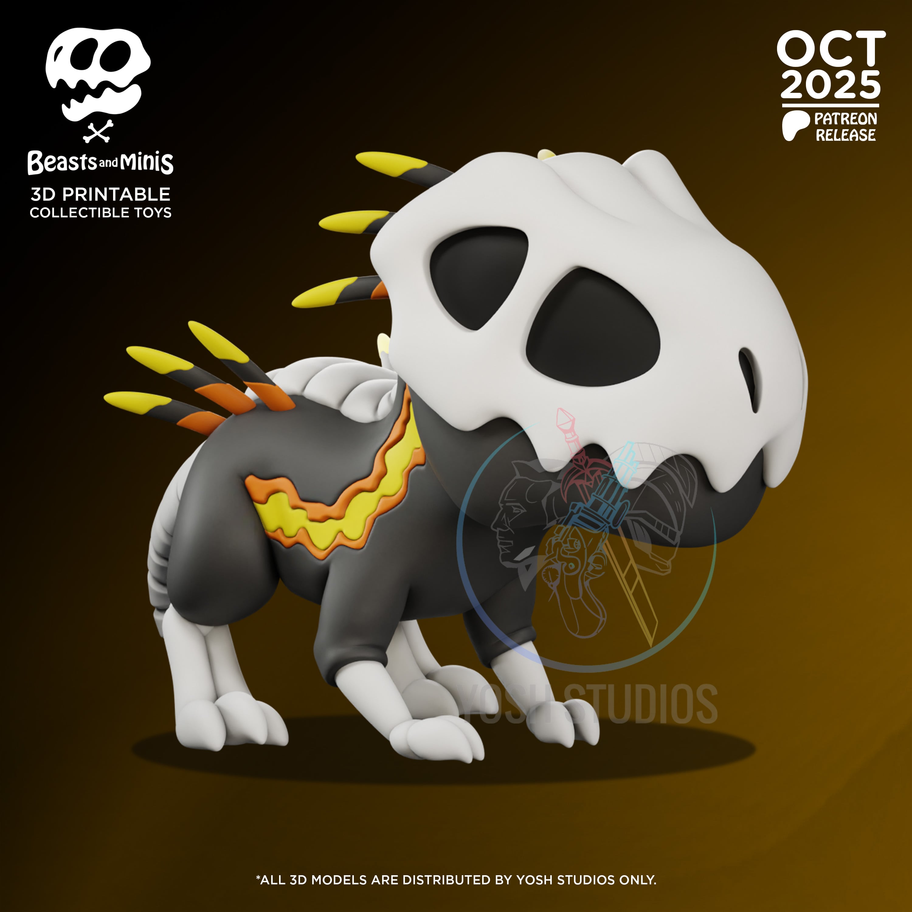 Orange Dinosaur 3D Printer File STL 3d model
