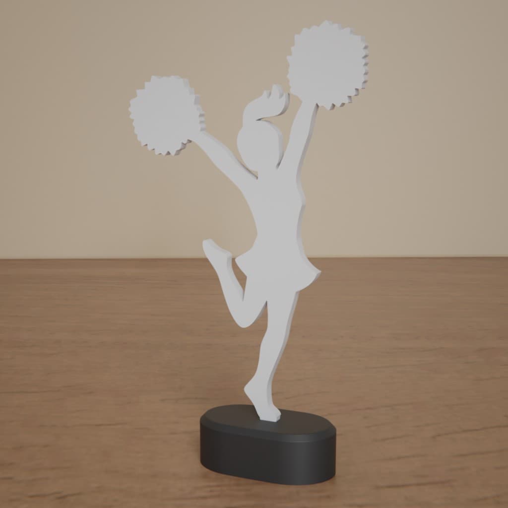 Cheerleader Figure on Stand – Sports Room Decoration 3d model