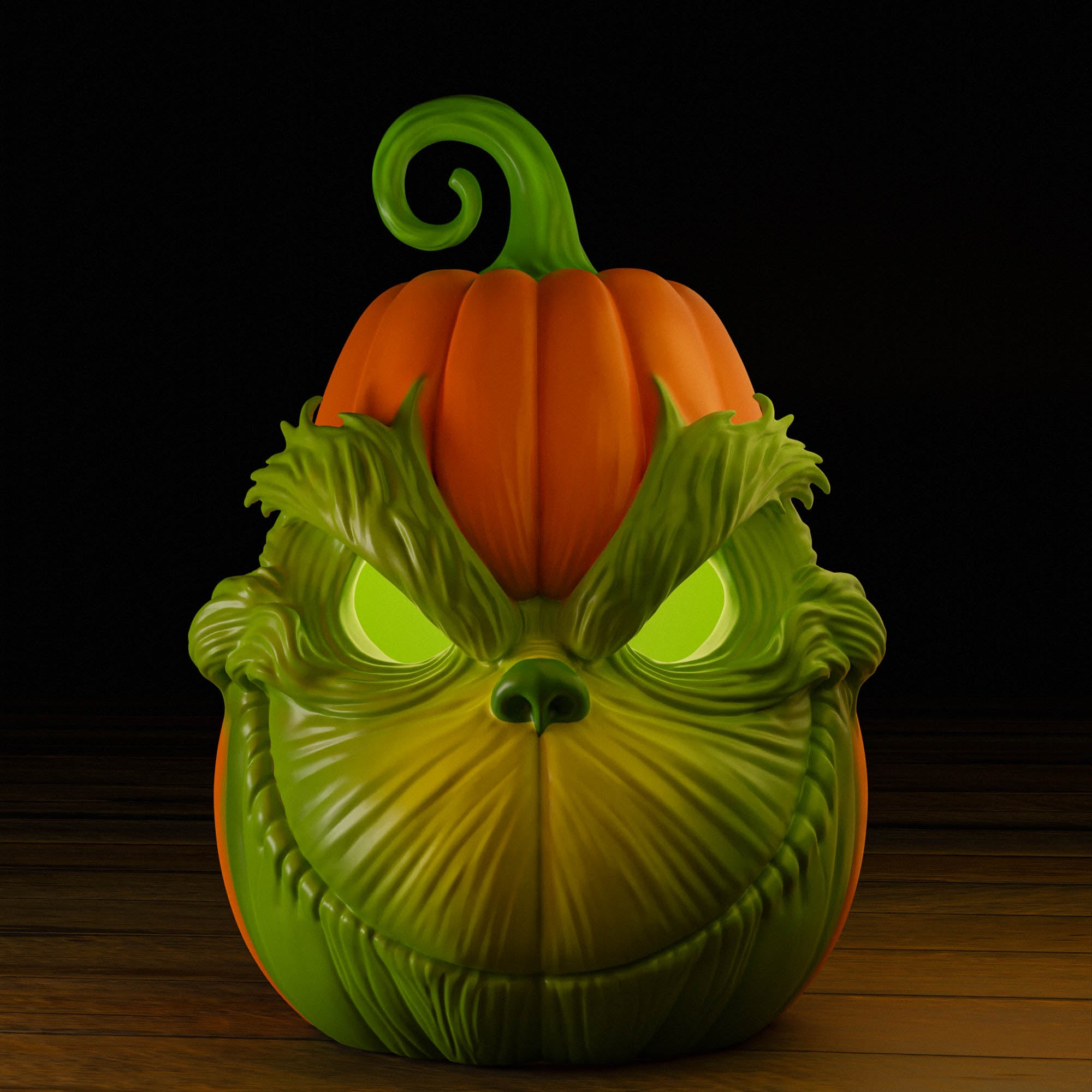 The Grinch Pumpkin Set 3d model