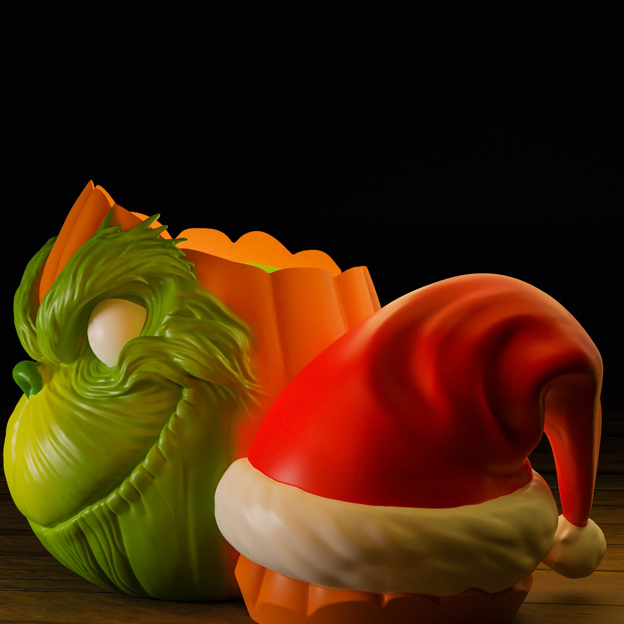 The Grinch Pumpkin Set 3d model