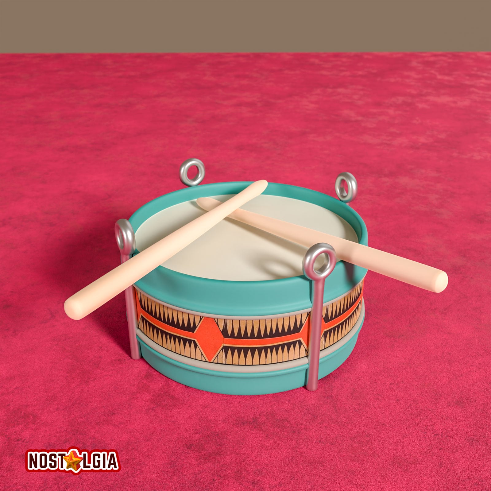 Drum Vintage Soviet Toy 3d model