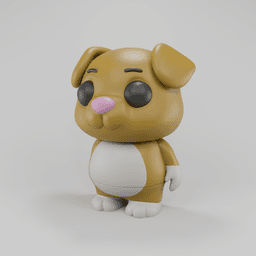 Flexy Dog Figurine + Keychain 3d model