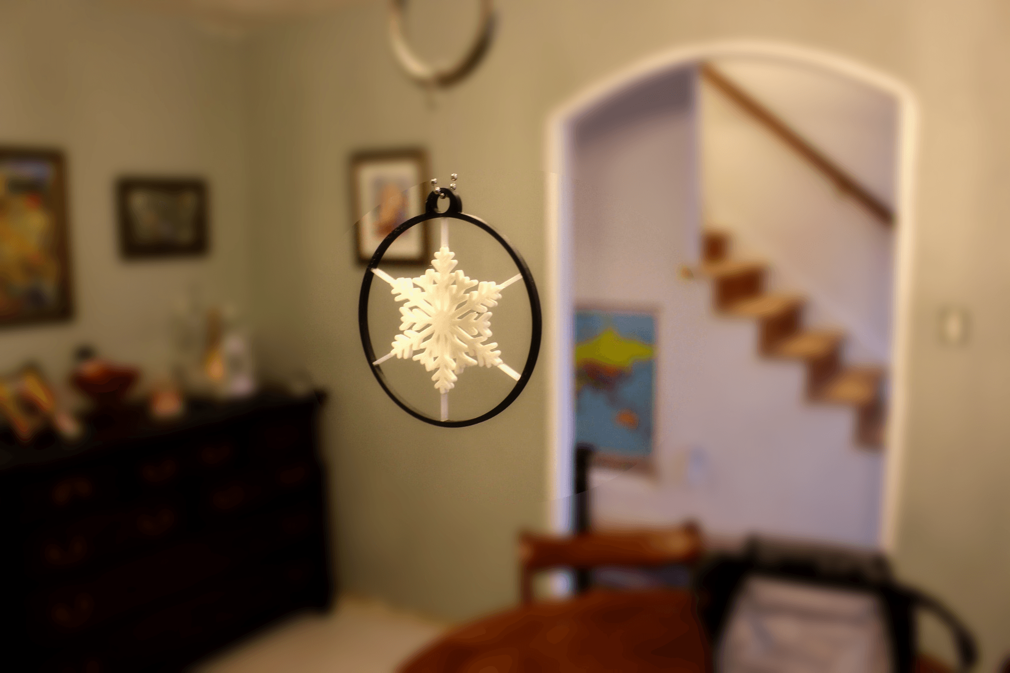 Suspending Snowflake Ornament 3d model