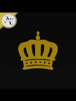 Simple Crown Symbol - 2D Art 3d model