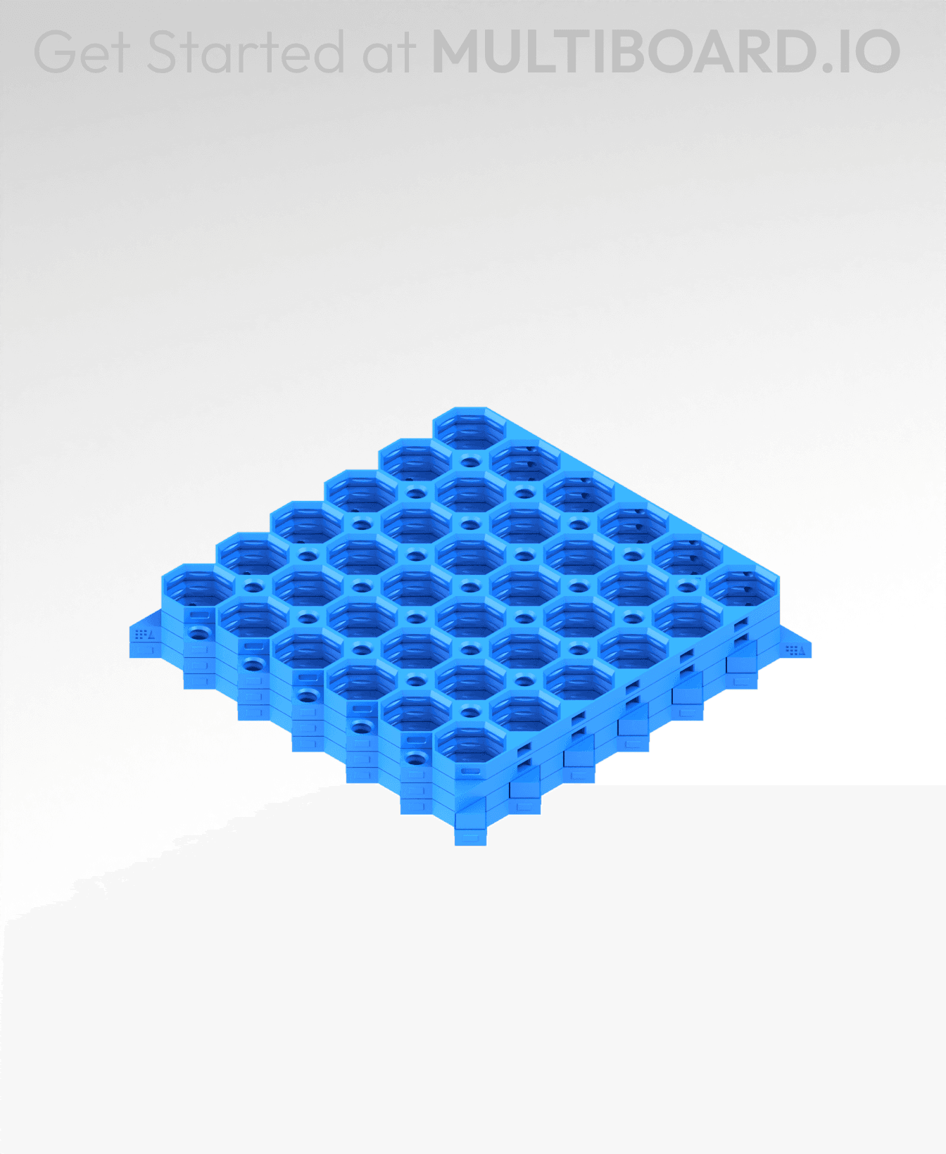 6x6 MU - All Corners Grid Interfitted - MultiBoard Octagon Plate - 4x Ironing Stack 3d model
