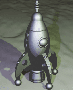 Retro Rocket Model 3d model