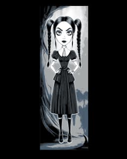 Folk/Gothic Art - Wednesday Addams Caricatures - Set of Bookmarks 3d model