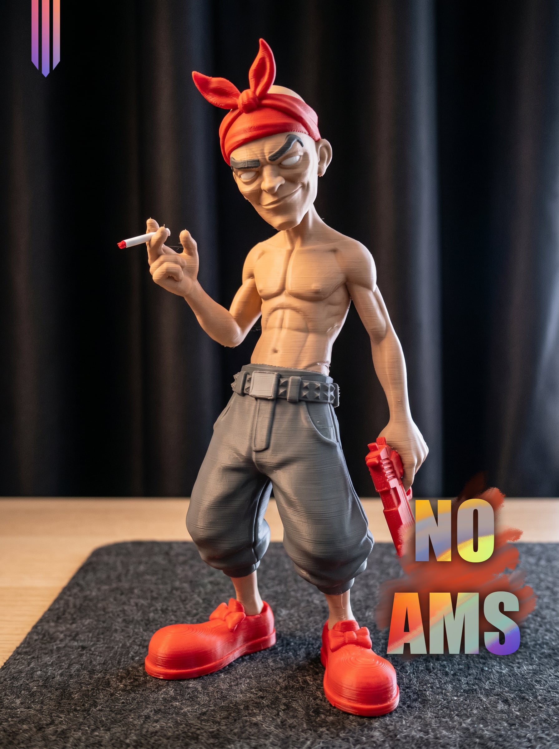 Street Tough Figure STL | Character 3D Print | No AMS 3d model