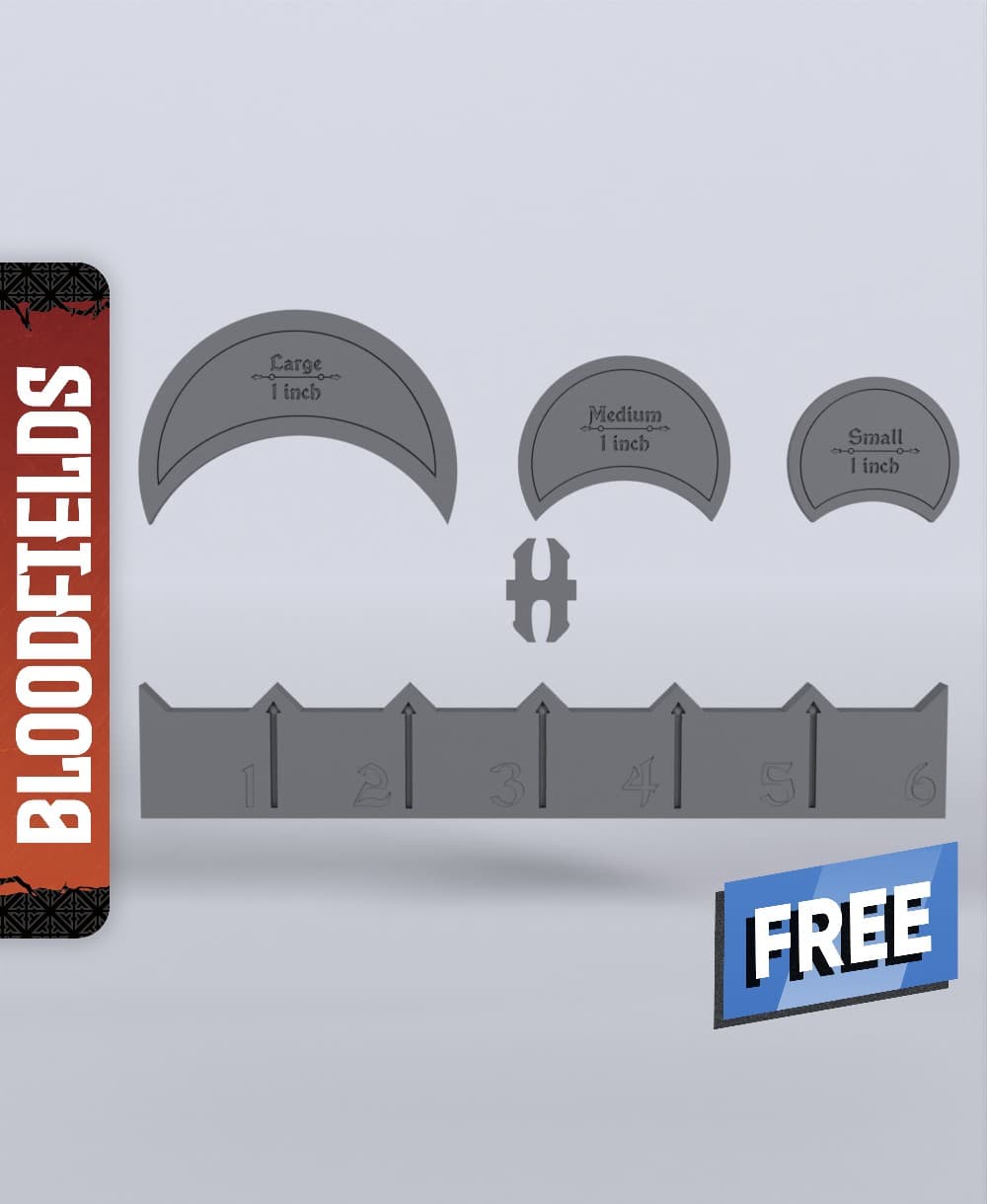 Measuring Tools - With Free Dragon - 5e DnD Inspired for RPG and Wargamers 3d model