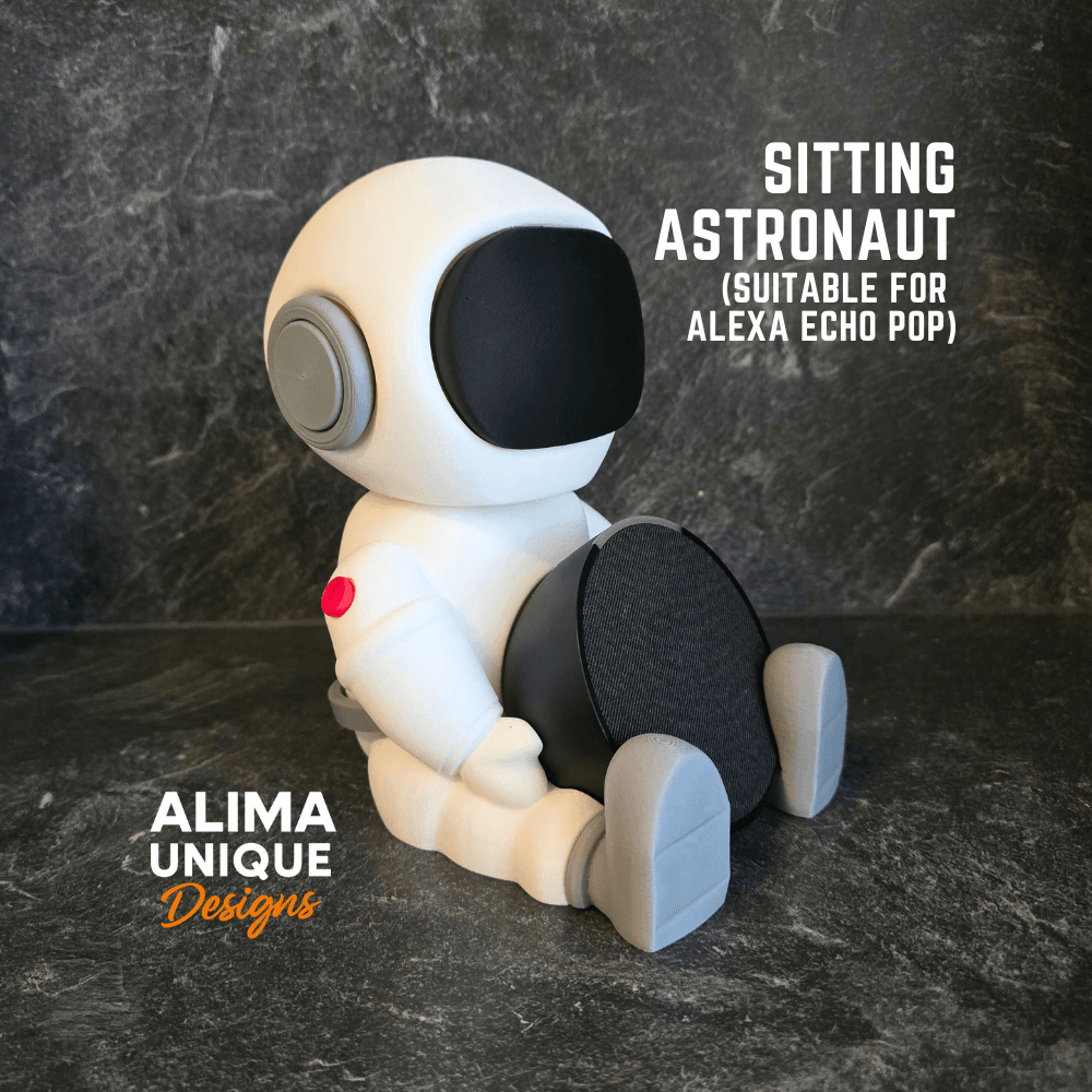 Sitting Astronaut suitable for Alexa Echo Pop 3d model