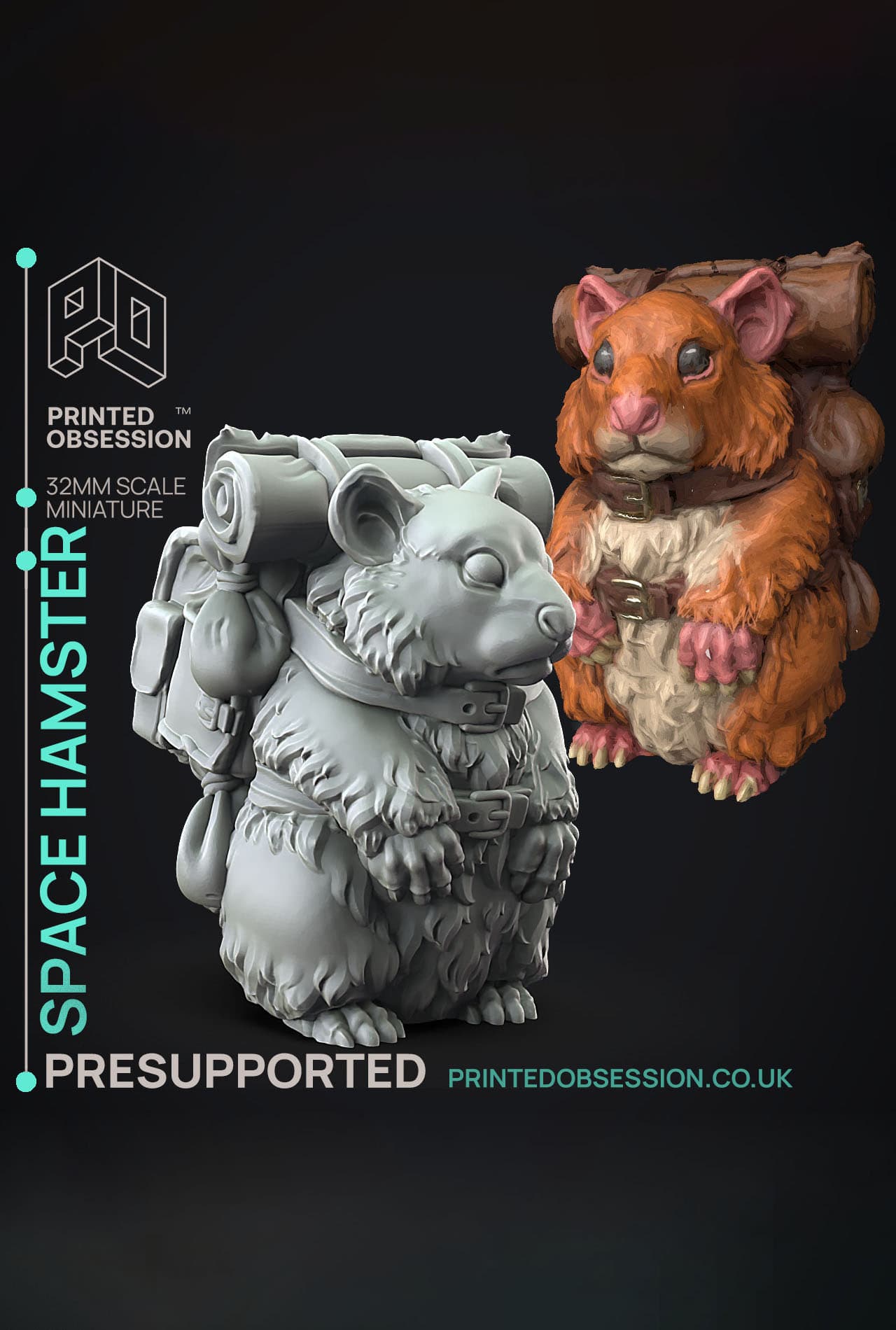 Space Hamster - Weird Shores - PRESUPPORTED - Illustrated and Stats - 32mm scale 3d model