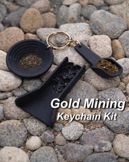 Mini Gold Mining Keychains (Pan, Sluice, Shovel) 3d model
