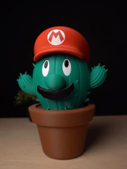 Mario Cactus Container - Single Color 3d model