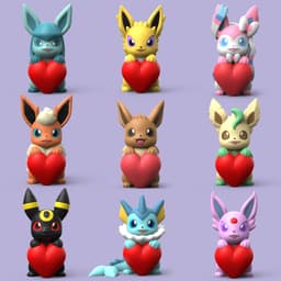 Valentine Eeveelution Set 3d model