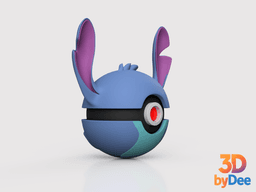Stitch Pokeball 3d model
