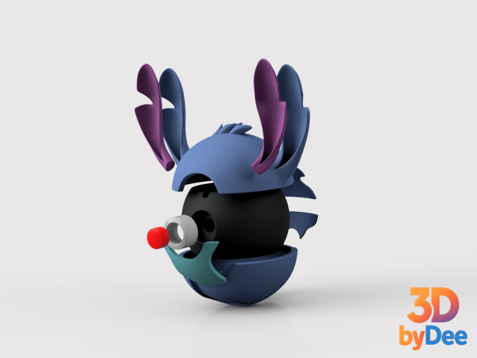 Stitch Pokeball 3d model